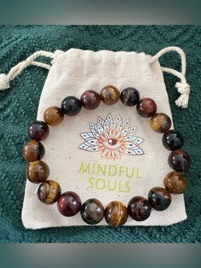 Mindful Souls Multicolor Tiger Eye Beaded Bracelet